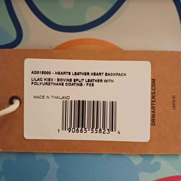 Rare NWT Dr. Marten's Convertible Leather Heart Backpack in Lilac Kiev - Picture 12 of 12